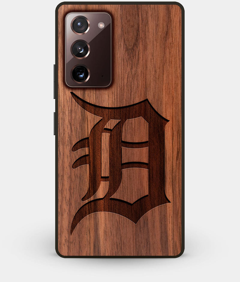 Best Custom Engraved Walnut Wood Detroit Tigers Note 20 Case - Engraved In Nature