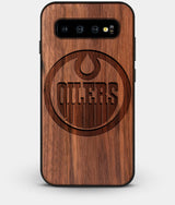 Best Custom Engraved Walnut Wood Edmonton Oilers Galaxy S10 Plus Case - Engraved In Nature