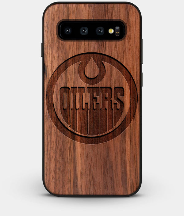 Best Custom Engraved Walnut Wood Edmonton Oilers Galaxy S10 Plus Case - Engraved In Nature