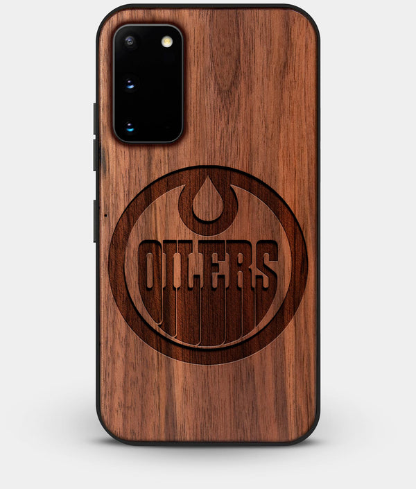 Best Walnut Wood Edmonton Oilers Galaxy S20 FE Case - Custom Engraved Cover - Engraved In Nature