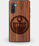 Best Custom Engraved Walnut Wood Edmonton Oilers Note 10 Case - Engraved In Nature