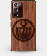 Best Custom Engraved Walnut Wood Edmonton Oilers Note 20 Ultra Case - Engraved In Nature