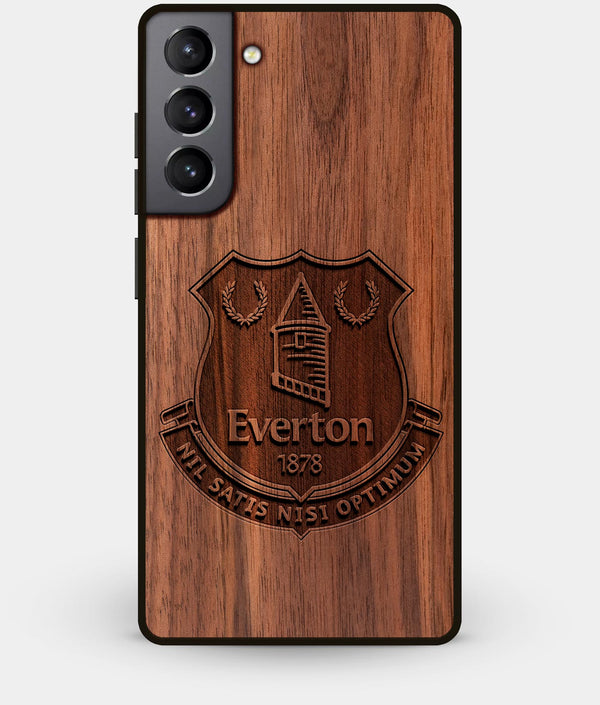 Best Walnut Wood Everton F.C. Galaxy S21 Case - Custom Engraved Cover - Engraved In Nature