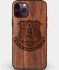 Custom Carved Wood Everton F.C. iPhone 11 Pro Max Case | Personalized Walnut Wood Everton F.C. Cover, Birthday Gift, Gifts For Him, Monogrammed Gift For Fan | by Engraved In Nature