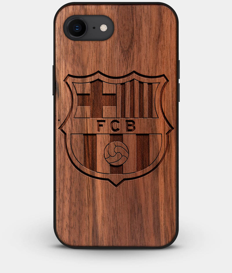 Best Custom Engraved Walnut Wood FC Barcelona iPhone 8 Case - Engraved In Nature
