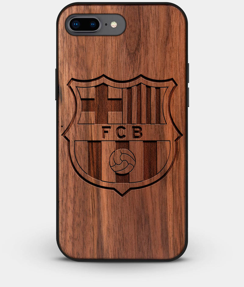 Best Custom Engraved Walnut Wood FC Barcelona iPhone 8 Plus Case - Engraved In Nature