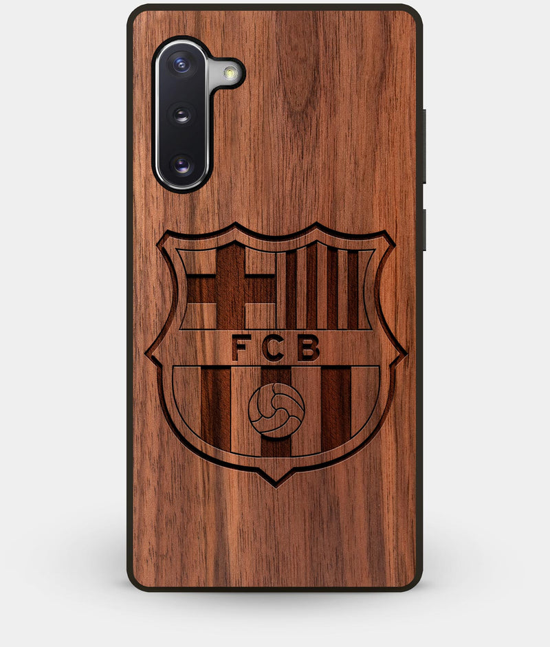 Best Custom Engraved Walnut Wood FC Barcelona Note 10 Case - Engraved In Nature