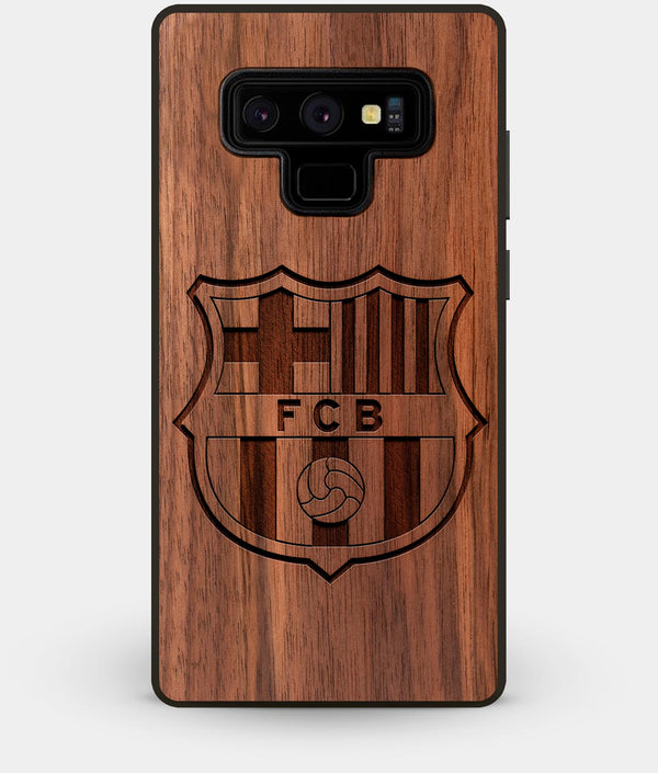 Best Custom Engraved Walnut Wood FC Barcelona Note 9 Case - Engraved In Nature