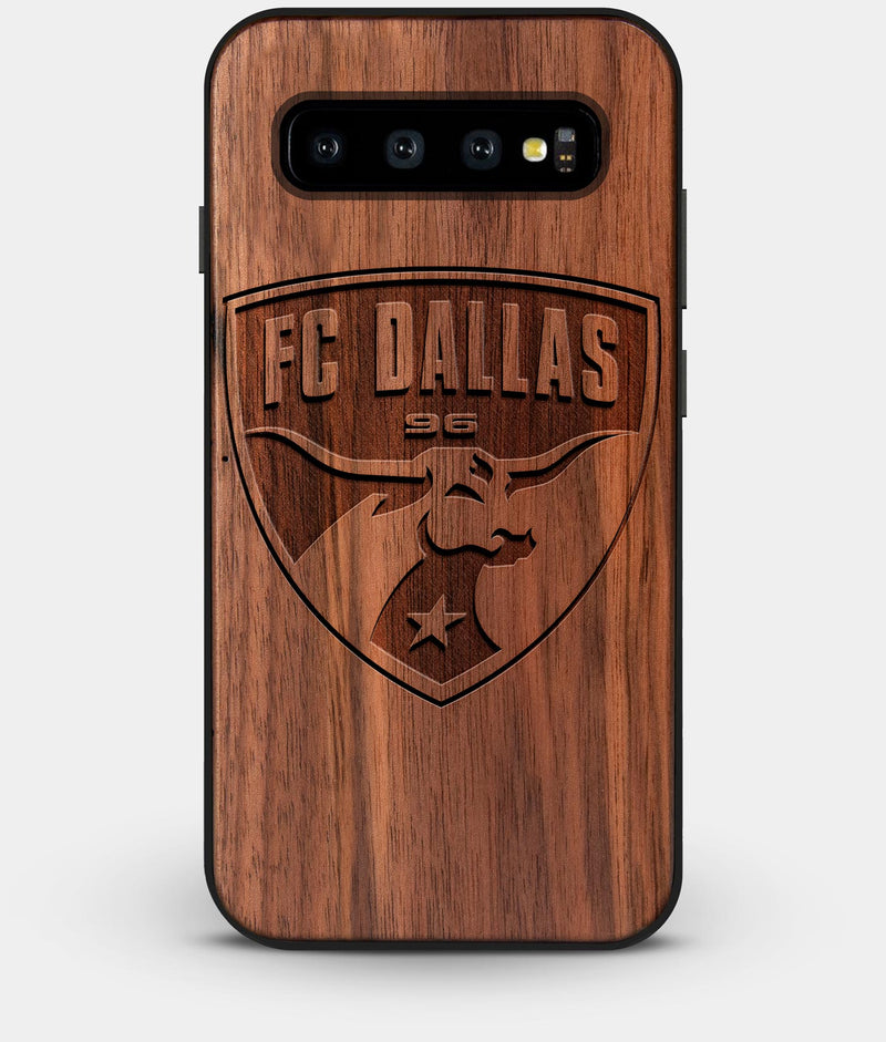 Best Custom Engraved Walnut Wood FC Dallas Galaxy S10 Plus Case - Engraved In Nature