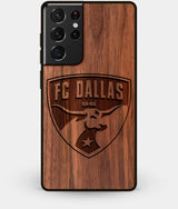 Best Walnut Wood FC Dallas Galaxy S21 Ultra Case - Custom Engraved Cover - Engraved In Nature