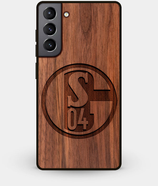 Best Walnut Wood FC Schalke 04 Galaxy S21 Case - Custom Engraved Cover - Engraved In Nature