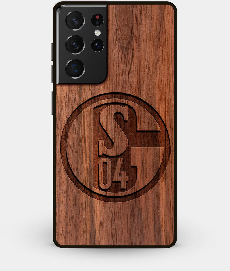 Best Walnut Wood FC Schalke 04 Galaxy S21 Ultra Case - Custom Engraved Cover - Engraved In Nature