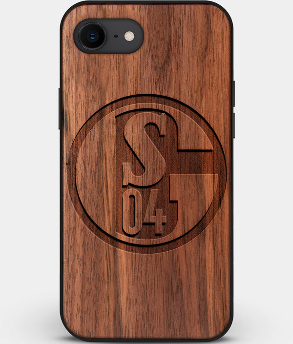 Best Custom Engraved Walnut Wood FC Schalke 04 iPhone SE Case - Engraved In Nature