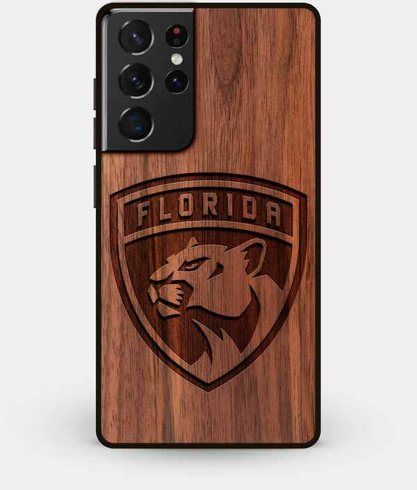 Best Walnut Wood Florida Panthers Galaxy S21 Ultra Case - Custom Engraved Cover - Engraved In Nature