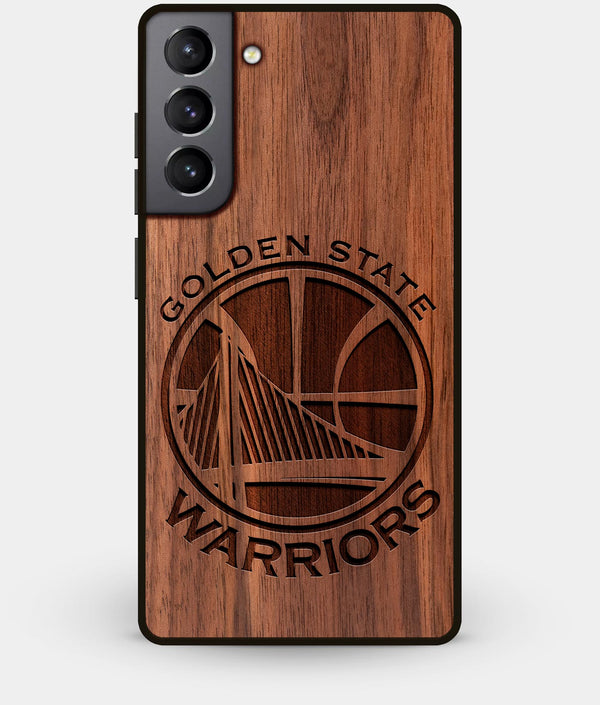 Best Walnut Wood Golden State Warriors Galaxy S21 Case - Custom Engraved Cover - Engraved In Nature