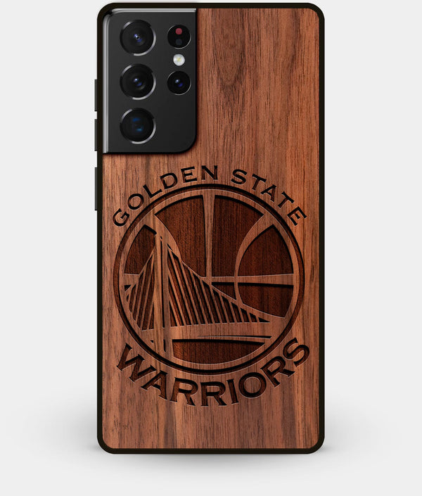 Best Walnut Wood Golden State Warriors Galaxy S21 Ultra Case - Custom Engraved Cover - Engraved In Nature