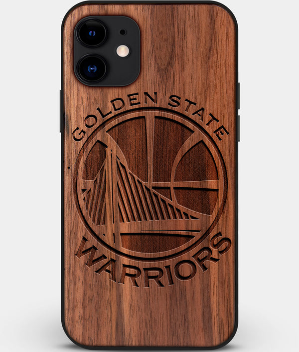 Custom Carved Wood Golden State Warriors iPhone 12 Mini Case | Personalized Walnut Wood Golden State Warriors Cover, Birthday Gift, Gifts For Him, Monogrammed Gift For Fan | by Engraved In Nature