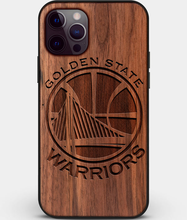 Custom Carved Wood Golden State Warriors iPhone 12 Pro Case | Personalized Walnut Wood Golden State Warriors Cover, Birthday Gift, Gifts For Him, Monogrammed Gift For Fan | by Engraved In Nature