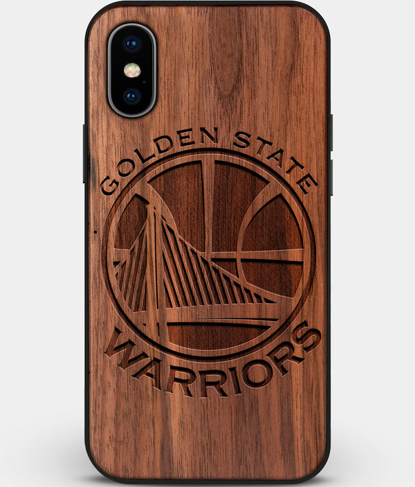 Custom Carved Wood Golden State Warriors iPhone XS Max Case | Personalized Walnut Wood Golden State Warriors Cover, Birthday Gift, Gifts For Him, Monogrammed Gift For Fan | by Engraved In Nature