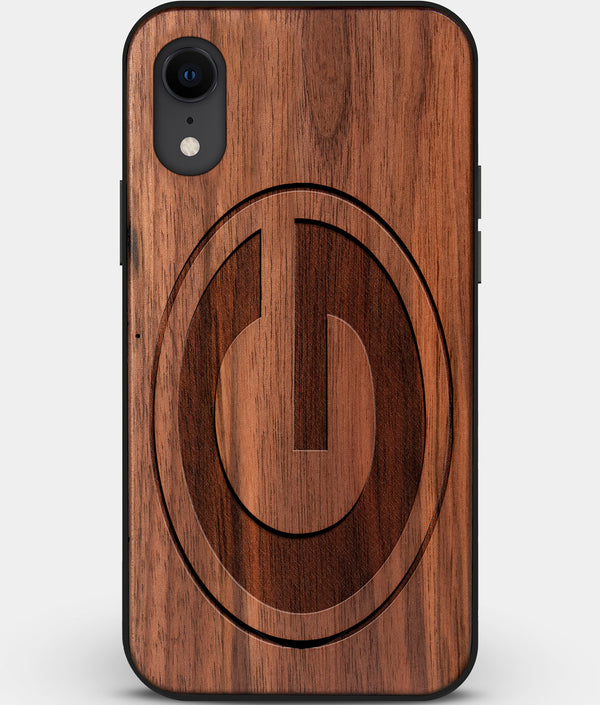 Custom Carved Wood Green Bay Packers iPhone XR Case | Personalized Walnut Wood Green Bay Packers Cover, Birthday Gift, Gifts For Him, Monogrammed Gift For Fan | by Engraved In Nature