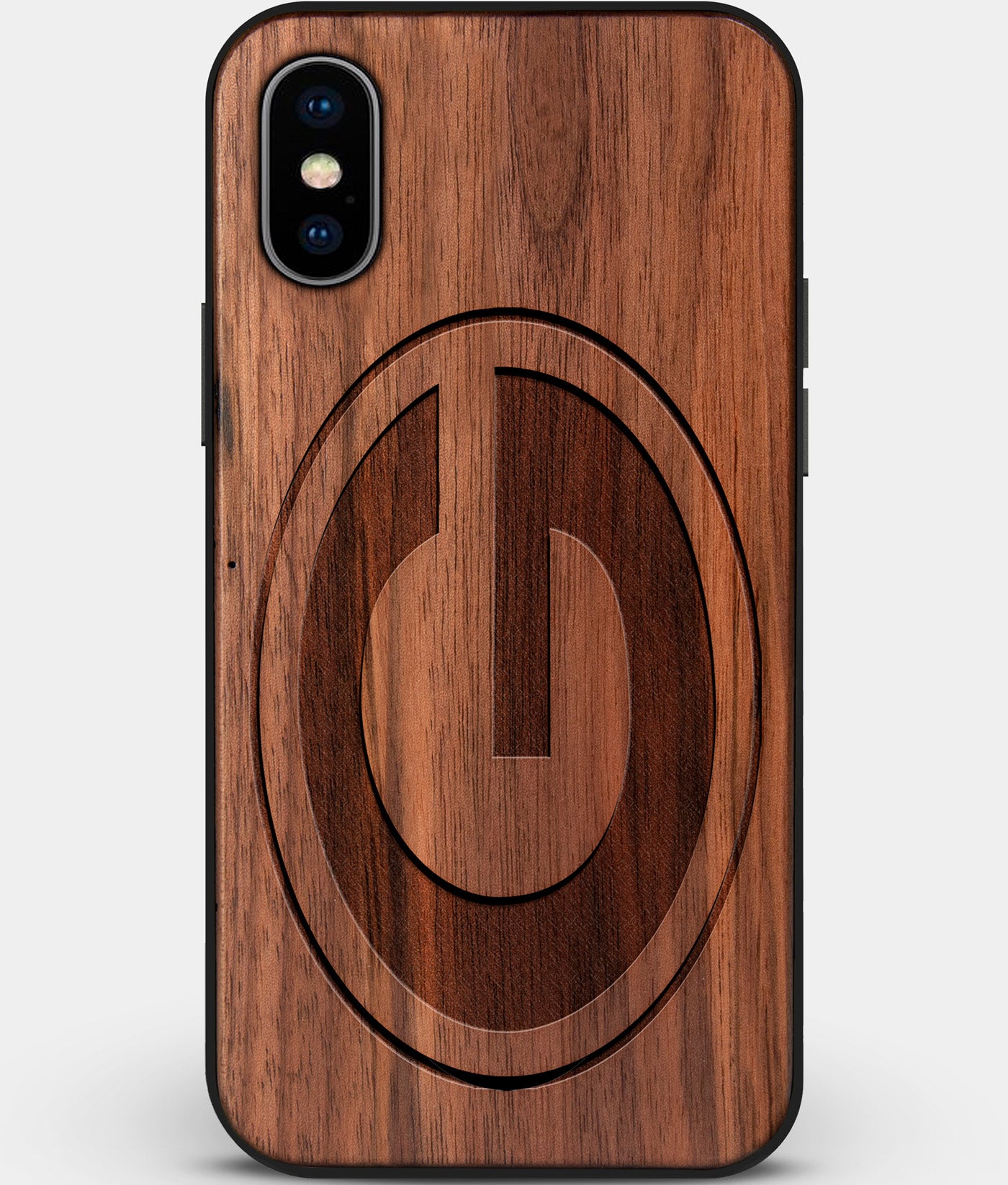 Custom Carved Wood Green Bay Packers iPhone XS Max Case | Personalized Walnut Wood Green Bay Packers Cover, Birthday Gift, Gifts For Him, Monogrammed Gift For Fan | by Engraved In Nature