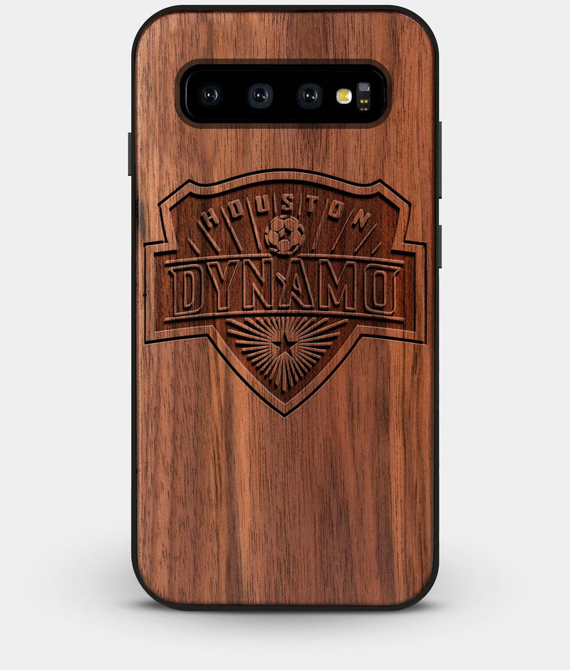 Best Custom Engraved Walnut Wood Houston Dynamo Galaxy S10 Plus Case - Engraved In Nature