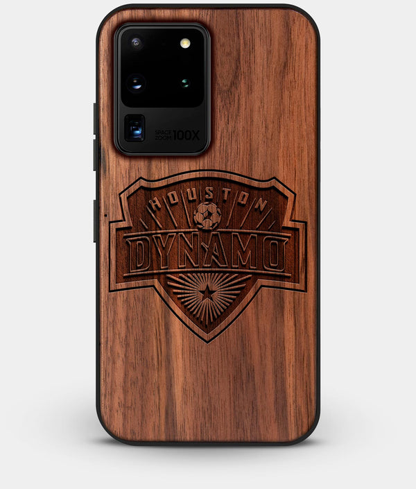 Best Custom Engraved Walnut Wood Houston Dynamo Galaxy S20 Ultra Case - Engraved In Nature