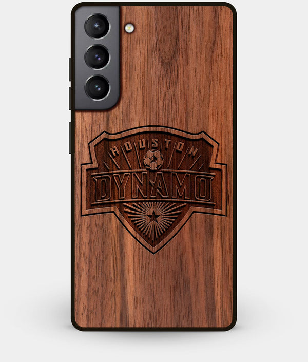 Best Walnut Wood Houston Dynamo Galaxy S21 Case - Custom Engraved Cover - Engraved In Nature