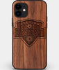 Custom Carved Wood Houston Dynamo iPhone 12 Case | Personalized Walnut Wood Houston Dynamo Cover, Birthday Gift, Gifts For Him, Monogrammed Gift For Fan | by Engraved In Nature