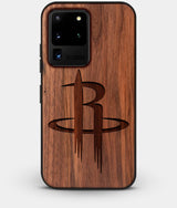 Best Custom Engraved Walnut Wood Houston Rockets Galaxy S20 Ultra Case - Engraved In Nature