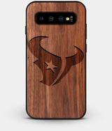 Best Custom Engraved Walnut Wood Houston Texans Galaxy S10 Plus Case - Engraved In Nature