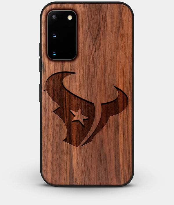 Best Walnut Wood Houston Texans Galaxy S20 FE Case - Custom Engraved Cover - Engraved In Nature