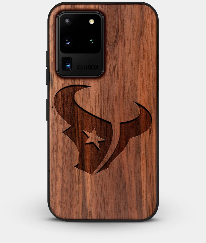 Best Custom Engraved Walnut Wood Houston Texans Galaxy S20 Ultra Case - Engraved In Nature