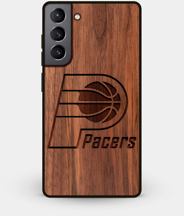 Best Walnut Wood Indiana Pacers Galaxy S21 Case - Custom Engraved Cover - Engraved In Nature