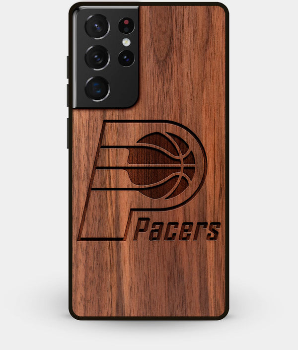 Best Walnut Wood Indiana Pacers Galaxy S21 Ultra Case - Custom Engraved Cover - Engraved In Nature