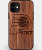 Custom Carved Wood Indiana Pacers iPhone 12 Case | Personalized Walnut Wood Indiana Pacers Cover, Birthday Gift, Gifts For Him, Monogrammed Gift For Fan | by Engraved In Nature