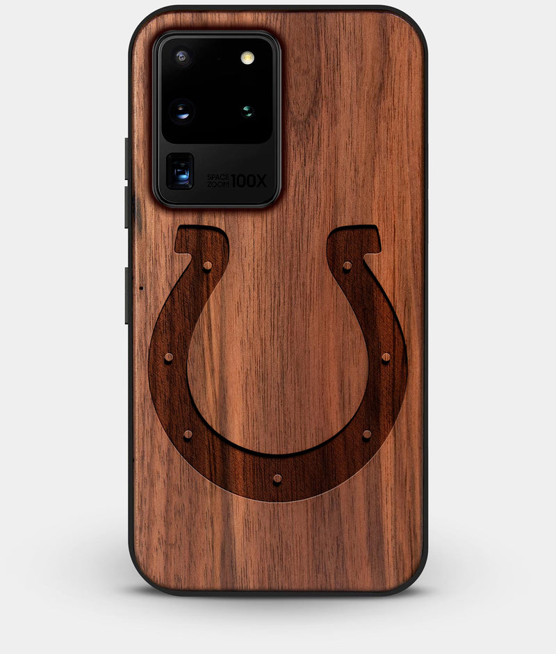 Best Custom Engraved Walnut Wood Indianapolis Colts Galaxy S20 Ultra Case - Engraved In Nature