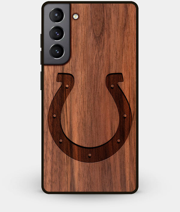 Best Walnut Wood Indianapolis Colts Galaxy S21 Case - Custom Engraved Cover - Engraved In Nature