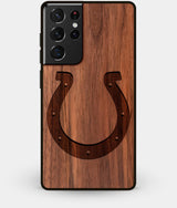 Best Walnut Wood Indianapolis Colts Galaxy S21 Ultra Case - Custom Engraved Cover - Engraved In Nature