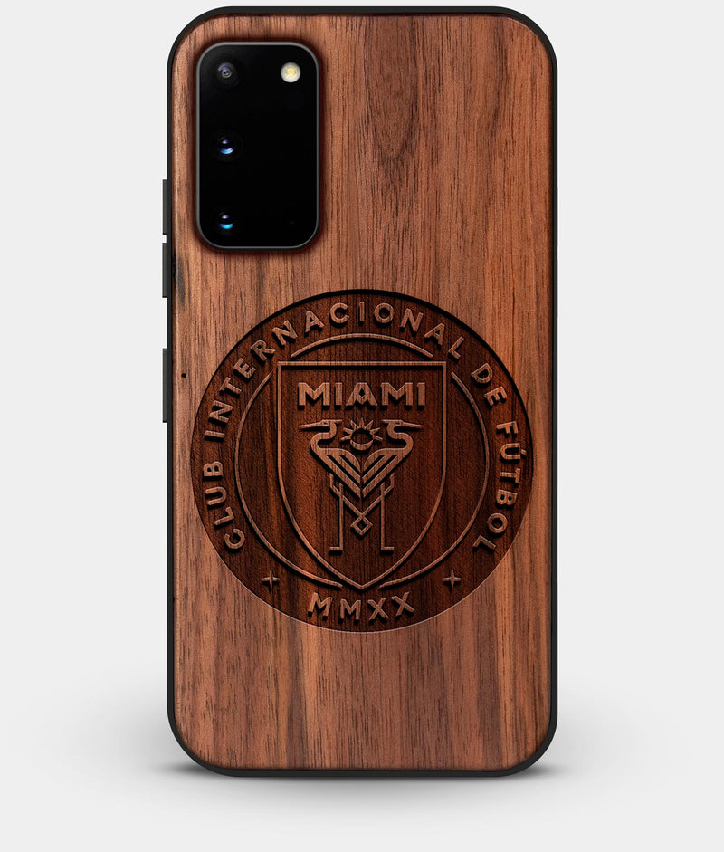 Best Custom Engraved Walnut Wood Inter Miami CF Galaxy S20 Case - Engraved In Nature