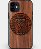 Custom Carved Wood Inter Miami CF iPhone 11 Case | Personalized Walnut Wood Inter Miami CF Cover, Birthday Gift, Gifts For Him, Monogrammed Gift For Fan | by Engraved In Nature