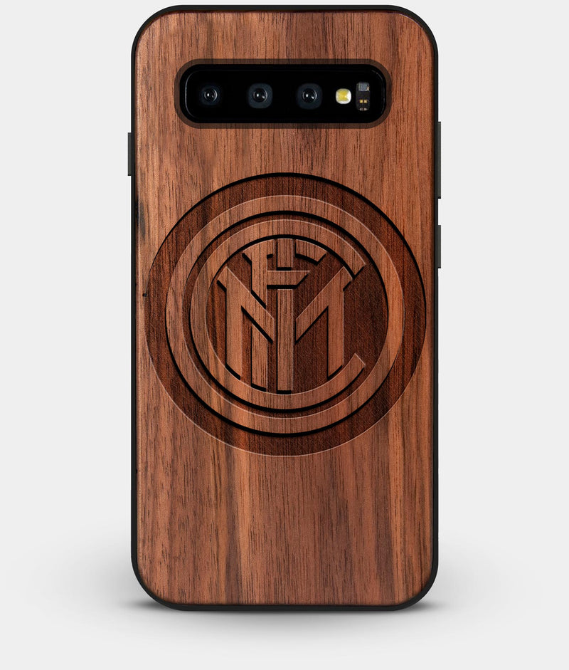 Best Custom Engraved Walnut Wood Inter Milan FC Galaxy S10 Plus Case - Engraved In Nature