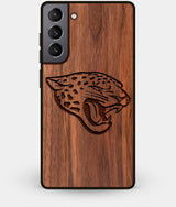Best Walnut Wood Jacksonville Jaguars Galaxy S21 Case - Custom Engraved Cover - Engraved In Nature