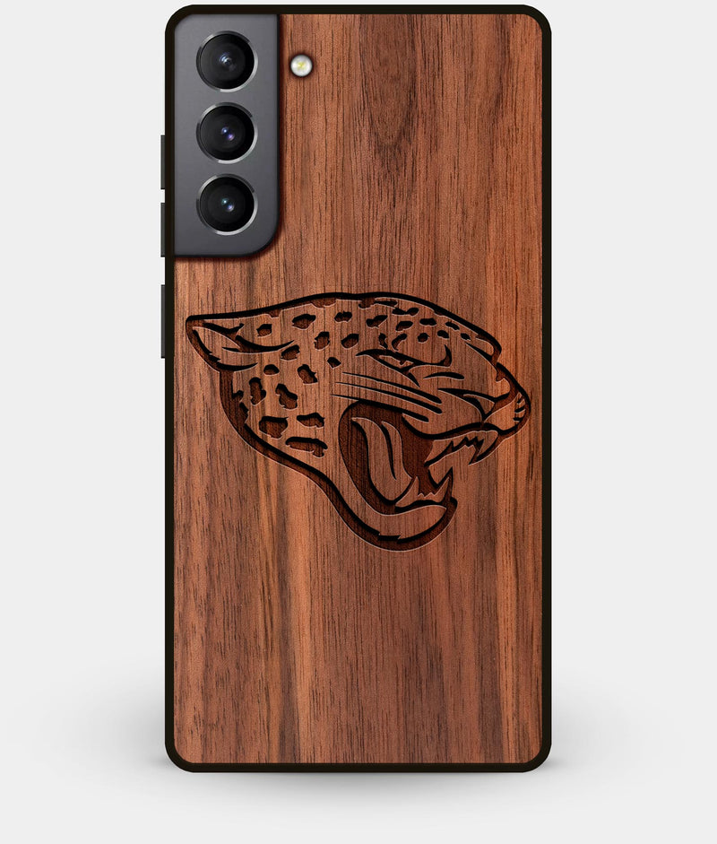 Best Walnut Wood Jacksonville Jaguars Galaxy S21 Case - Custom Engraved Cover - Engraved In Nature