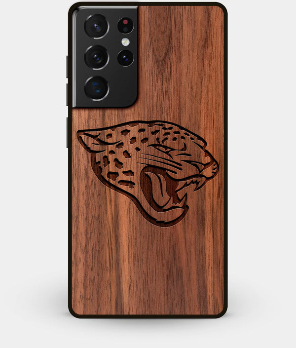 Best Walnut Wood Jacksonville Jaguars Galaxy S21 Ultra Case - Custom Engraved Cover - Engraved In Nature
