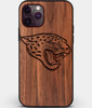 Custom Carved Wood Jacksonville Jaguars iPhone 11 Pro Case | Personalized Walnut Wood Jacksonville Jaguars Cover, Birthday Gift, Gifts For Him, Monogrammed Gift For Fan | by Engraved In Nature
