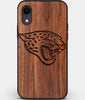 Custom Carved Wood Jacksonville Jaguars iPhone XR Case | Personalized Walnut Wood Jacksonville Jaguars Cover, Birthday Gift, Gifts For Him, Monogrammed Gift For Fan | by Engraved In Nature