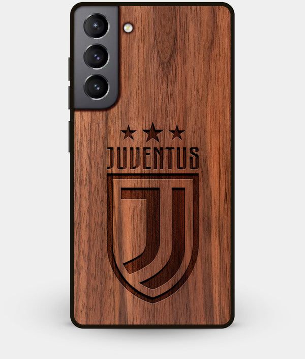Best Walnut Wood Juventus Club Galaxy S21 Case - Custom Engraved Cover - Engraved In Nature