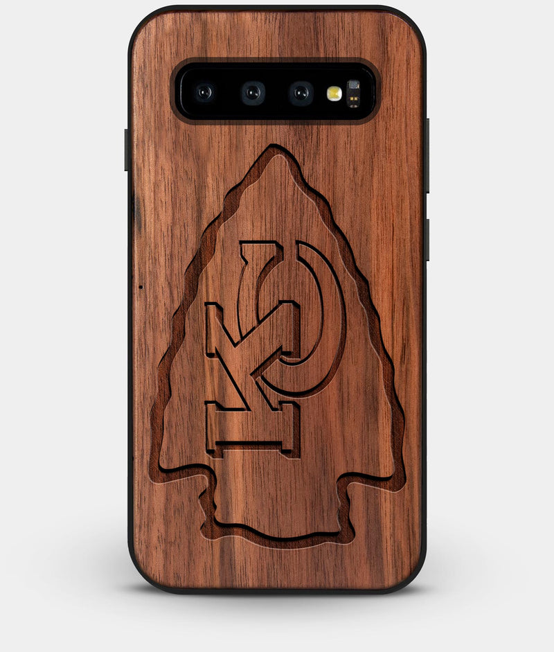 Best Custom Engraved Walnut Wood Kansas City Chiefs Galaxy S10 Case - Engraved In Nature