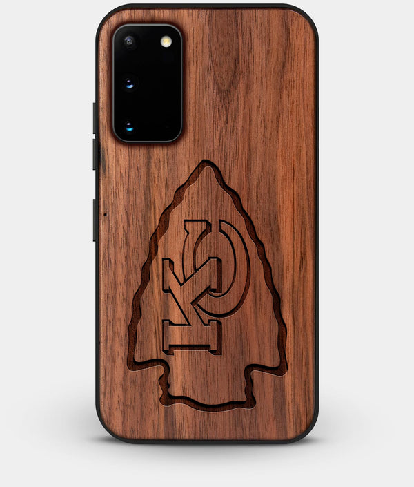 Best Walnut Wood Kansas City Chiefs Galaxy S20 FE Case - Custom Engraved Cover - Engraved In Nature